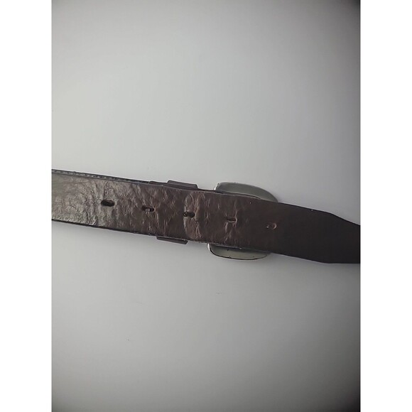 Vintage Fossil Belt Genuine Leather Mens Brown Adjustable Silver Tone Hardware - Picture 10 of 16